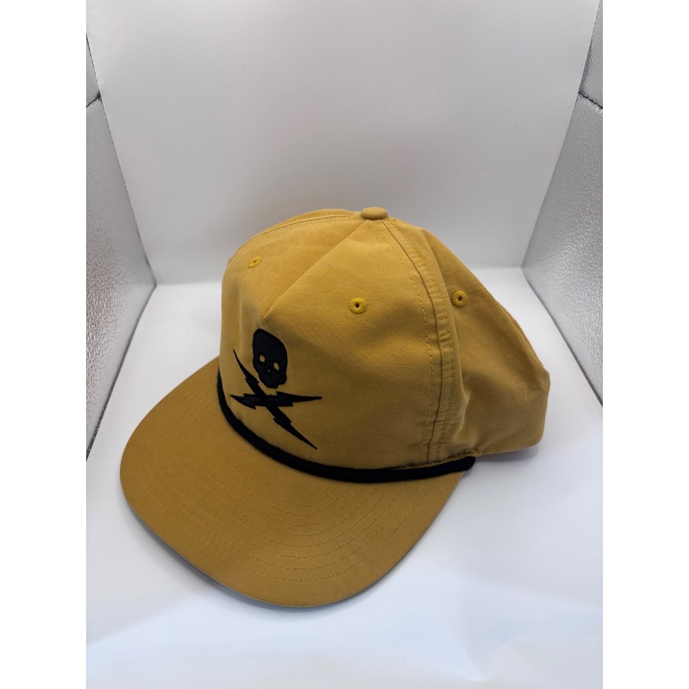 Richardson 256 Rope Hat Mens OSFA Mustard Yellow Skull Lightning Bolt Snapback - Picture 4 of 8